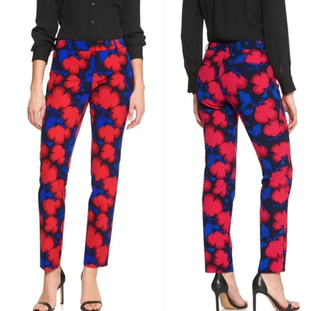 Banana Republic Ryan Floral Print Slim Pants Size 2P NWT